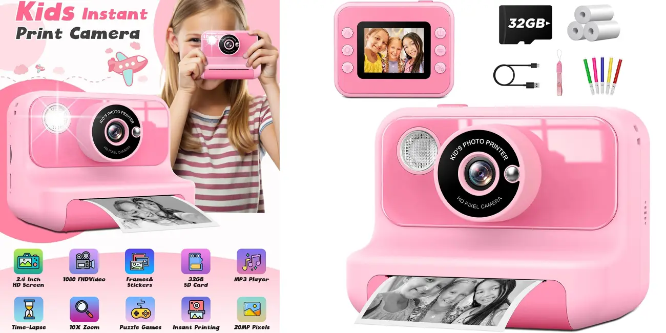 Cámara de fotos instantánea para niños Letshaha