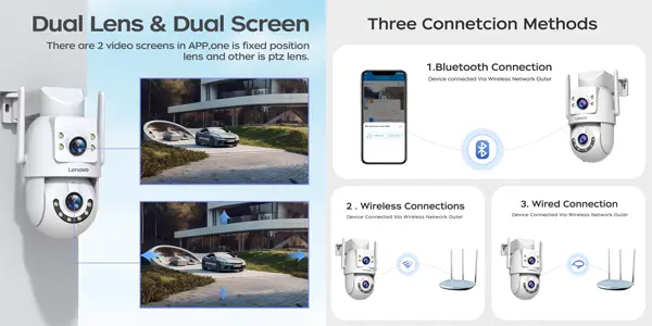 Cámara WiFi Lenovo 4K con doble lente