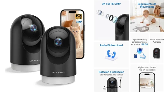 Pack x2 cámaras de vigilancia Wolfgang 2K