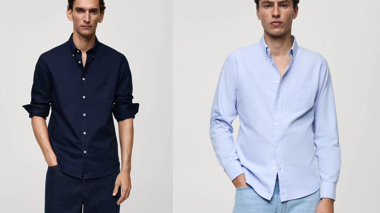 camisa Oxford de algodón Regular Fit Mango Outlet para hombre