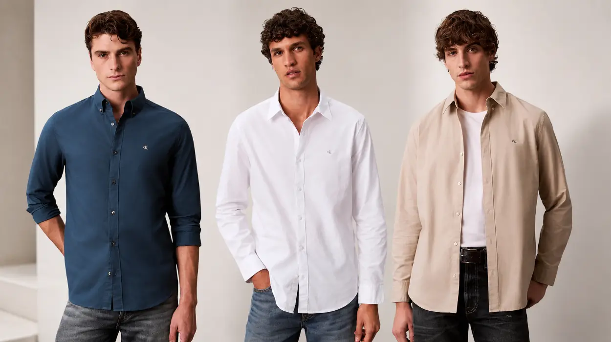 Camisa Calvin Klein Solid Oxford Classic para hombre