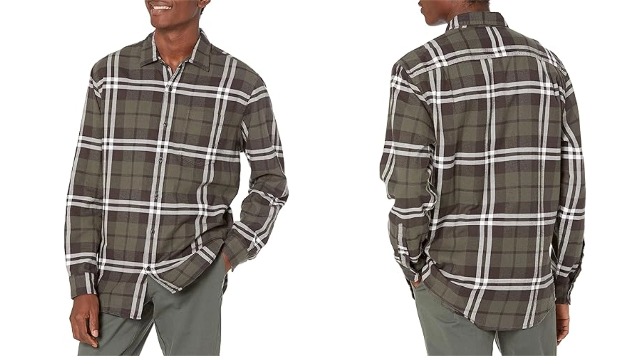 camisa de franela Amazon Essentials para hombre