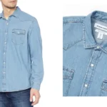 camisa denim de manga larga Amazon Essentials para hombre barata