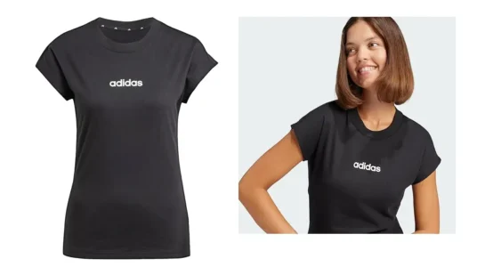 camiseta Adidas Essentials Linear Cotton para mujer barata