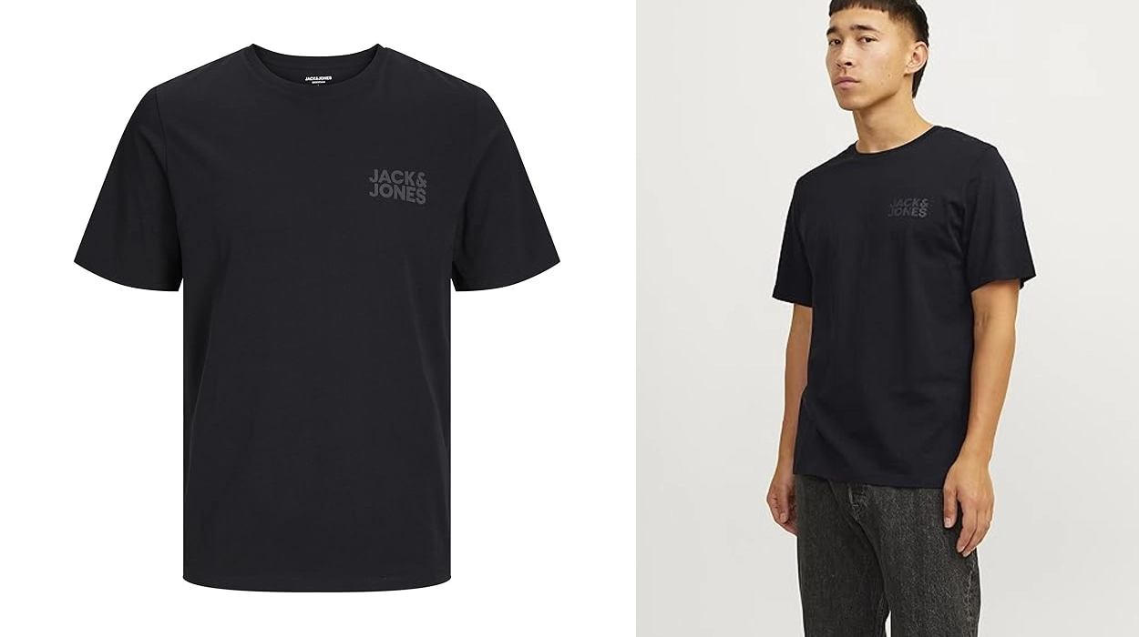 camiseta Jack & Jones Jjecorp Logo en color negro para hombre