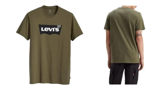 camiseta Levi's Batwing Tee en color verde oliva barata
