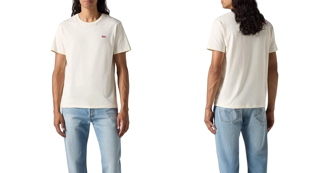 camiseta Levi's Original Housemark para hombre en color hueso