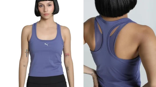 camiseta PUMA Cloudspun Mesh 2in1 para mujer barata