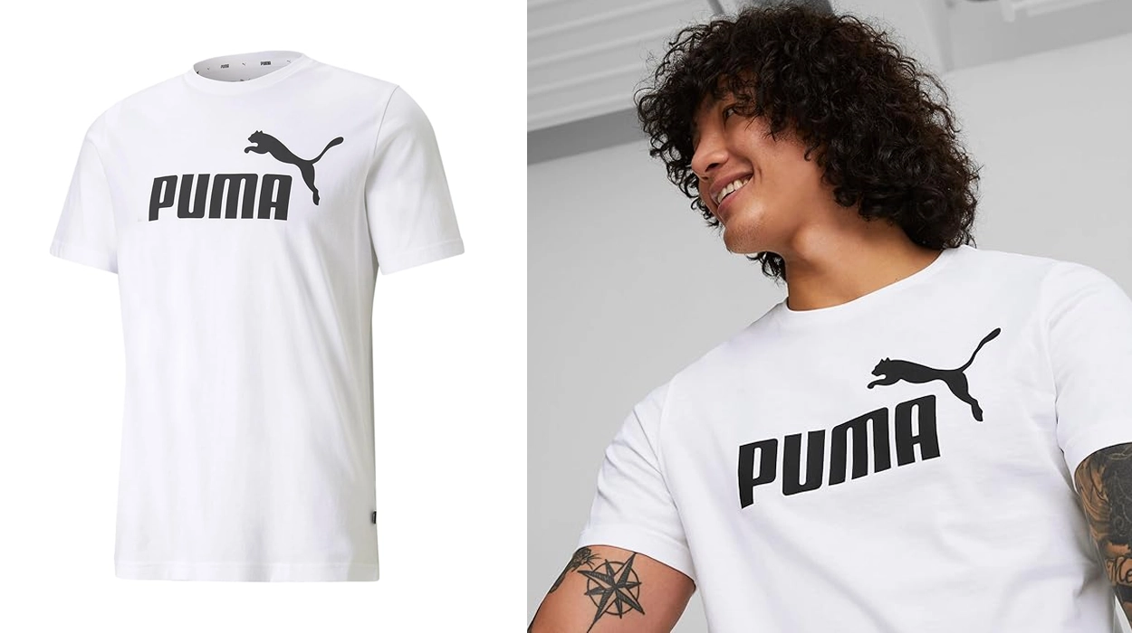 camiseta Puma Essential Logo blanco hombre barata