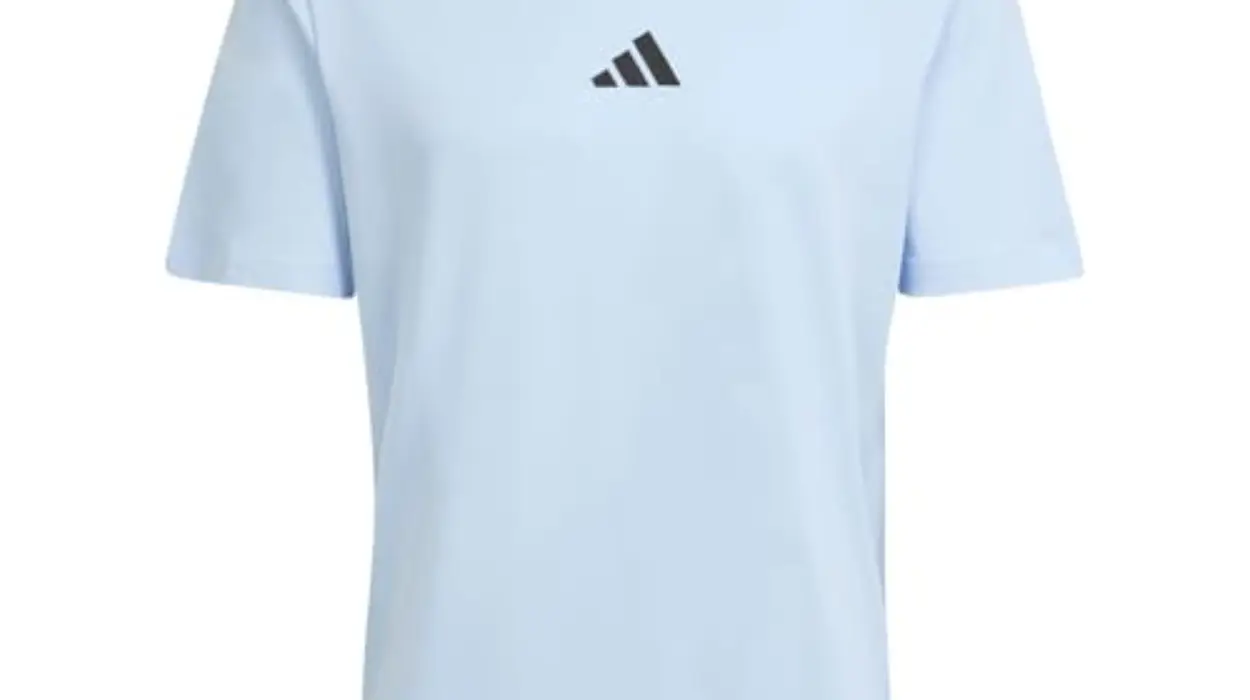 Camiseta Adidas Essentials Small Logo en azul cielo para hombre