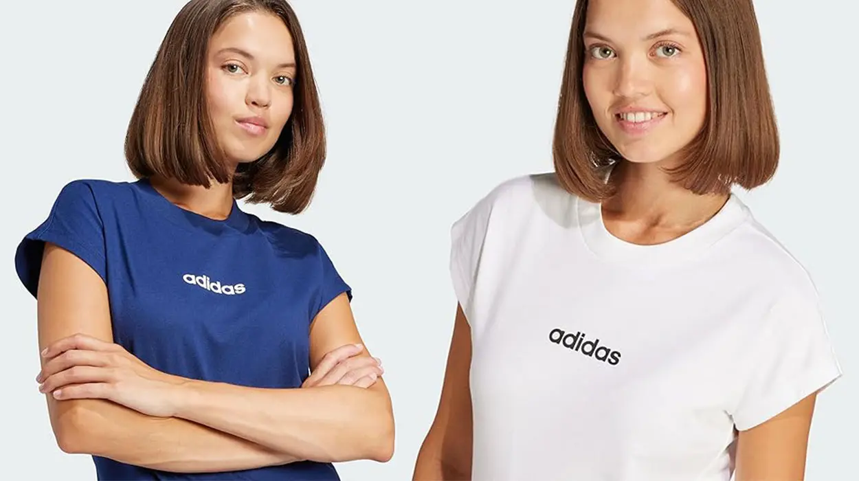 Camiseta Adidas Essentials Linear Cotton para mujer barata