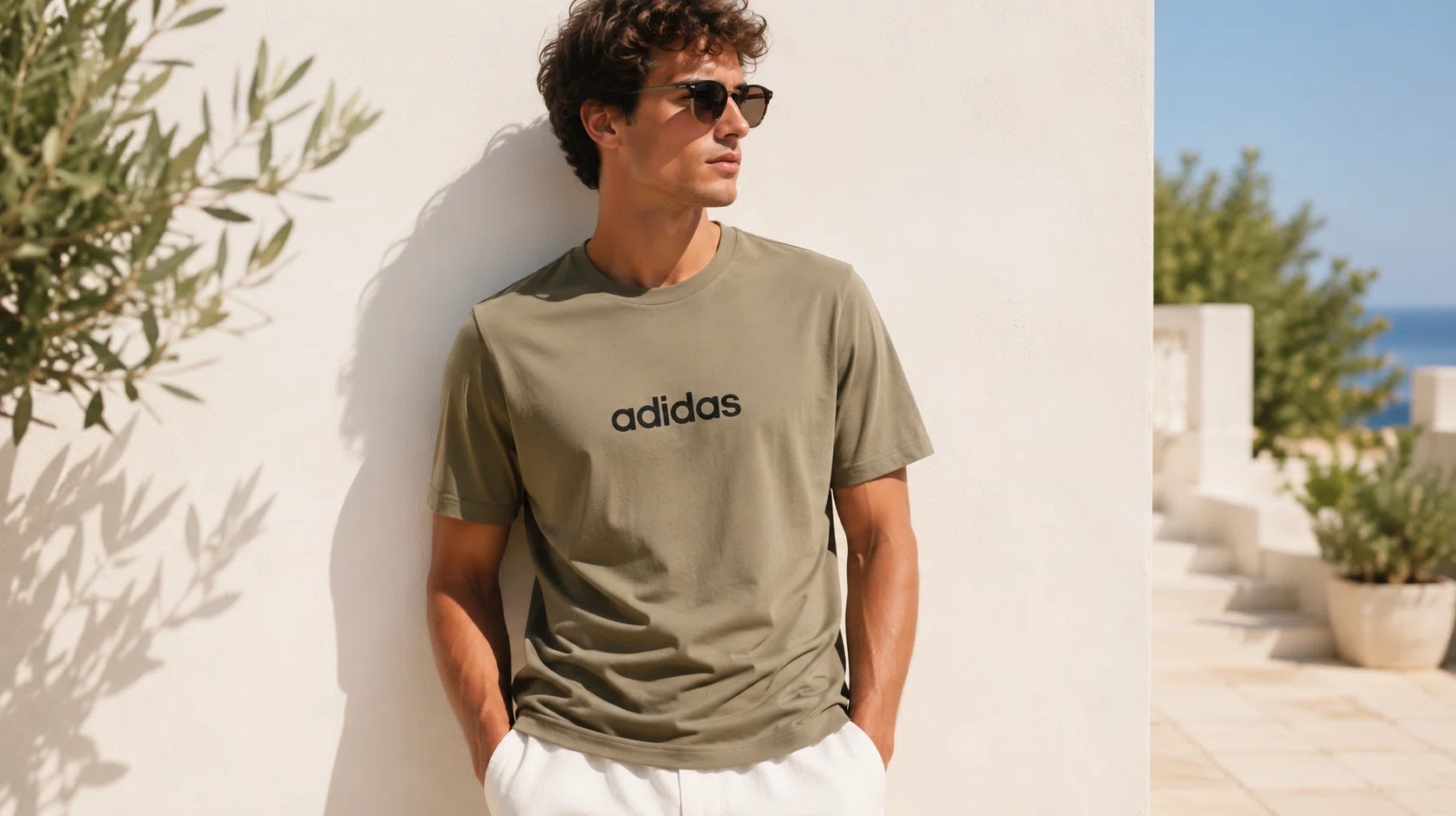 Camiseta Adidas en verde oliva