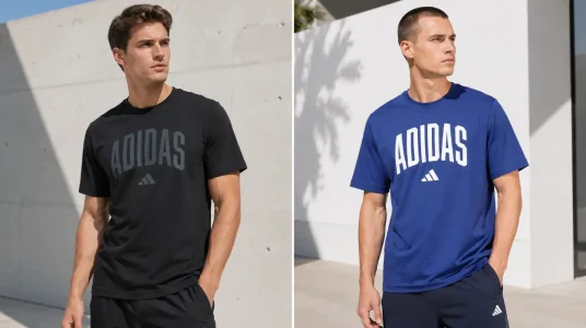 Camiseta gráfica adidas Uomo Collegiate Lineage en negro, talla M