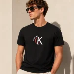 Camiseta gráfica Calvin Klein para hombre en color negro, talla M