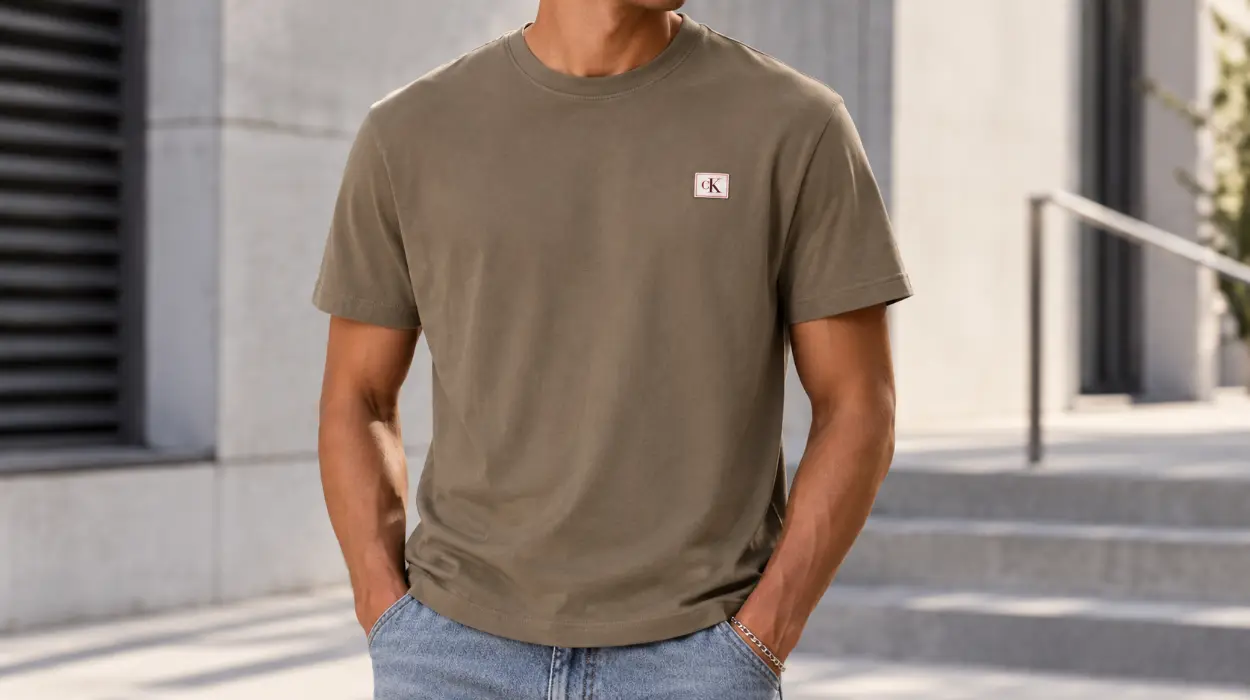 Camiseta Calvin Klein SS Badge 30S de algodón para hombre