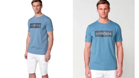 camiseta de manga corta Koroshi para hombre barata