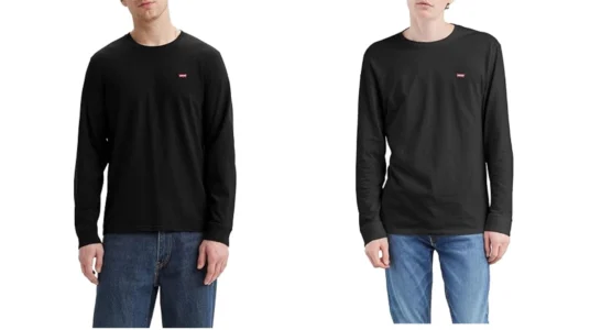 camiseta de manga larga Levi’s Housemark negra