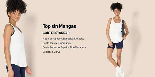 camiseta de tirantes deportiva Amazon Essentials oferta