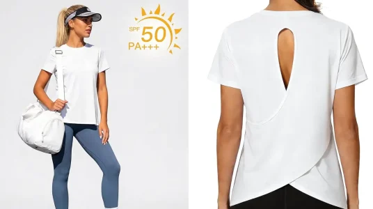 Camiseta deportiva ligera y transpirable para mujer, ideal para yoga y running
