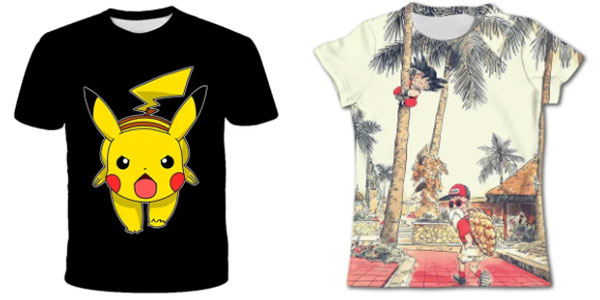 Camisetas Dragon Ball, Super Mario y Pokémon para niños baratas