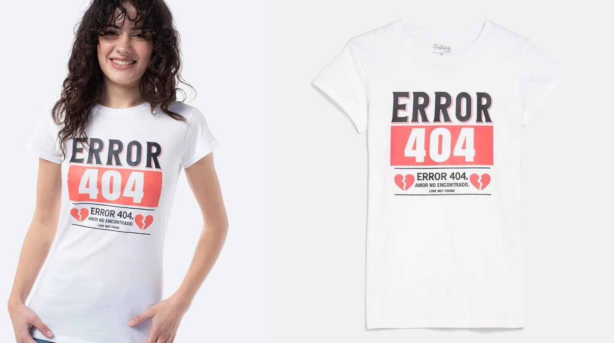 camiseta error 404 amor no encontrado barata