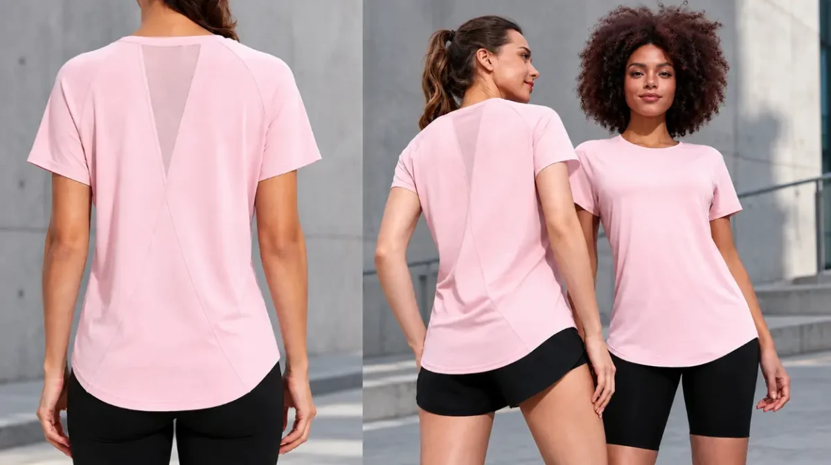 Camiseta Gyabnw deportiva de manga corta para mujer que absorbe la humedad