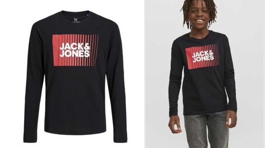 Camiseta infantil Jack Jones Jjecorp logo barata