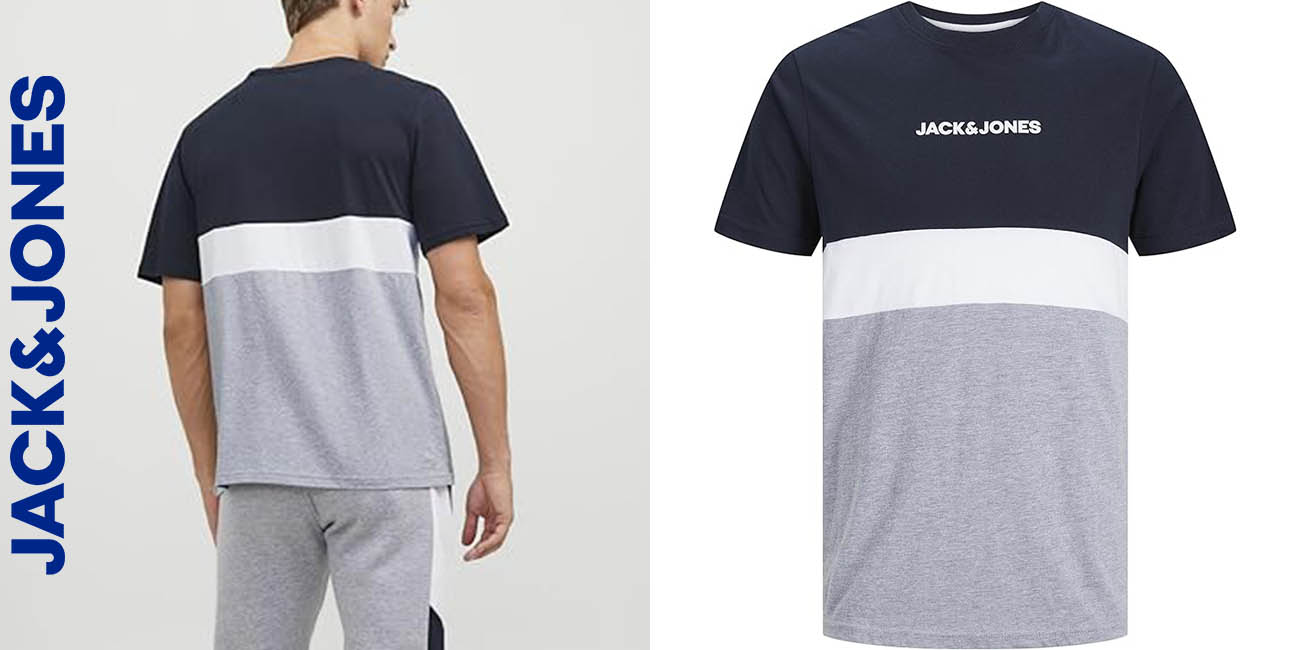 Camiseta Jack & Jones Colour Block Crew Neck para hombre