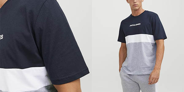 Camiseta Jack & Jones Colour Block Crew Neck para hombre