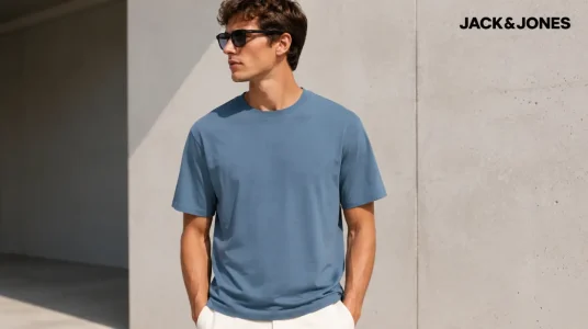 Camiseta JACK & JONES Jjebradley Noos de cuello redondo en color Blue Mirage