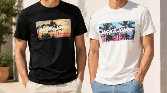 Camiseta JACK & JONES Jjindiana de manga corta y cuello redondo en blanco