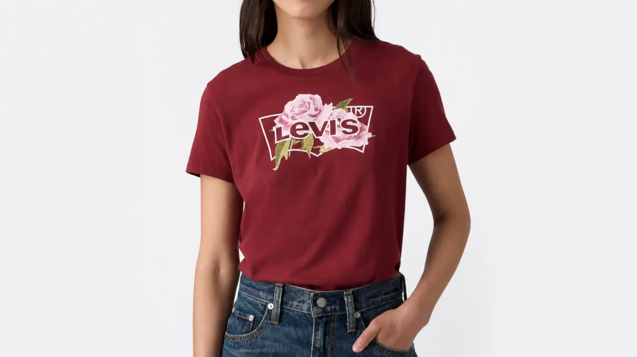 Camiseta Levi's The Tee Melting Rose BW Warm Cab para mujer