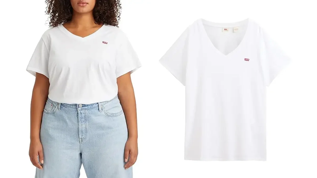Camiseta Levi's Plus Size con cuello de pico en tallas grandes para mujer