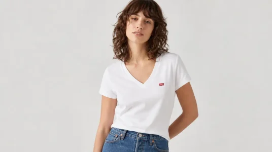 Camiseta Levi's de mujer con cuello en V, pack de 2