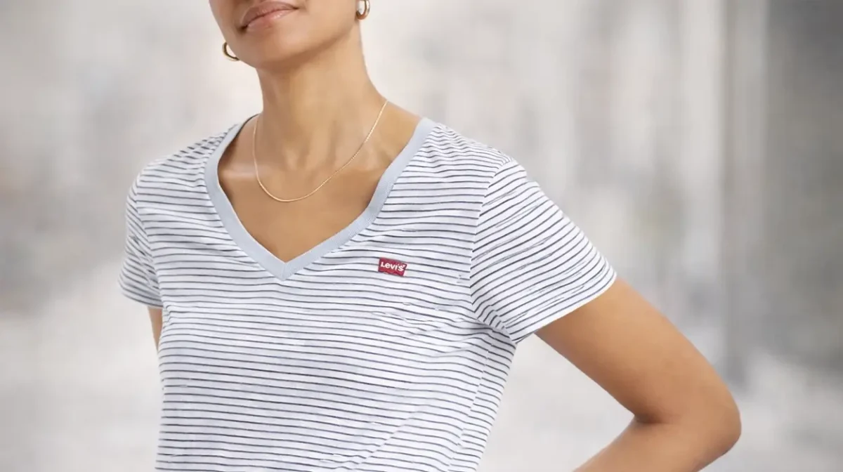 Camiseta Levis Perfect V neck Chesthit Logo para mujer