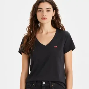 Camiseta Levi's Perfect V-Neck negra para mujer por sólo 12,50€ (-50%)
