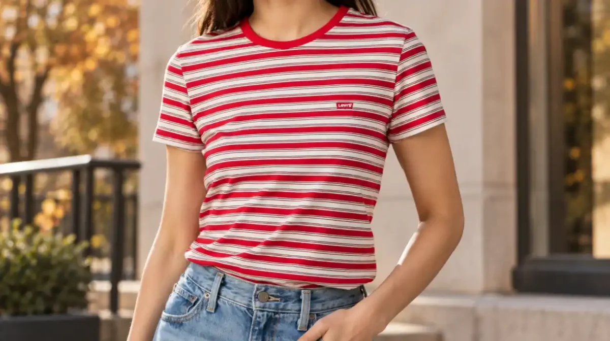Camiseta Levi's The Tee de rayas con logo para mujer