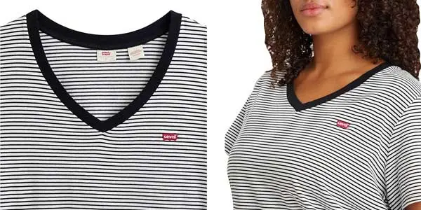Camiseta Levi's V Neck Plus Size mujer oferta