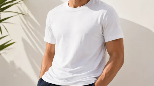 Camiseta Marks & Spencer de algodón con escote cerrado