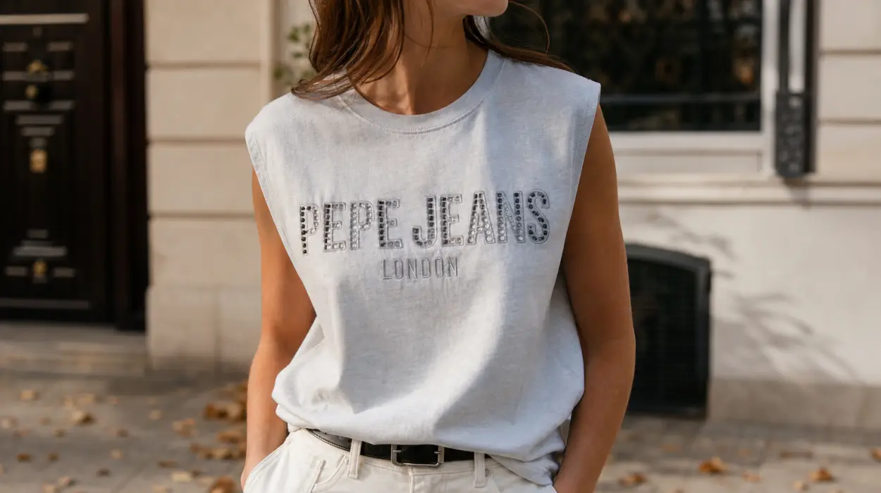 Camiseta Pepe Jeans Mirari para mujer, sin mangas y de algodón