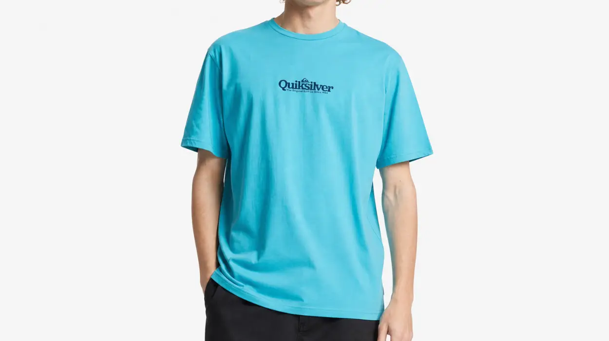 Camiseta de manga corta Quiksilver Fineline SS para hombre en azul
