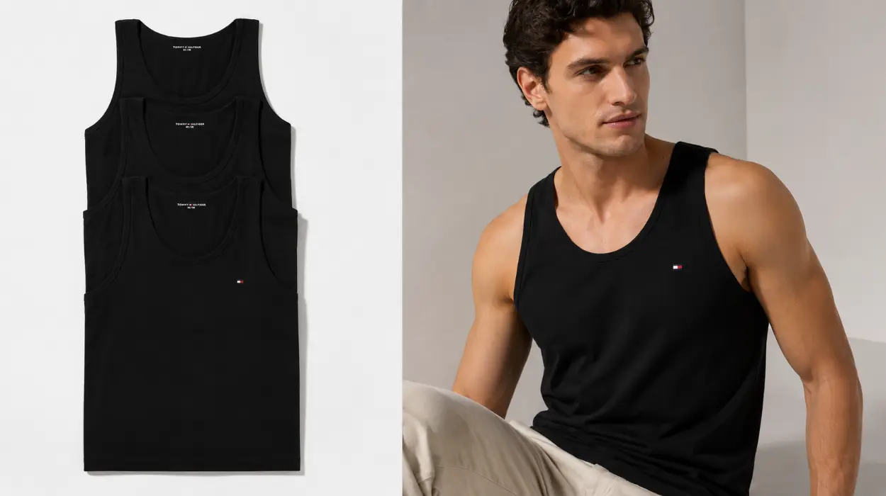 Pack de 3 camisetas sin mangas Tommy Hilfiger, estilo y confort para hombre