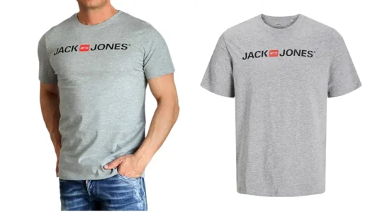 camiseta slim Jack & Jones Jjecorp Logo en color gris para hombre barata