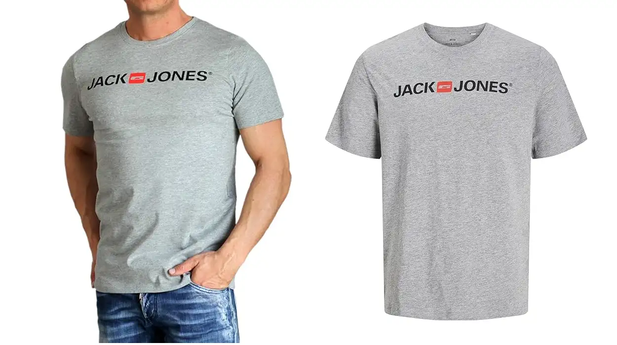 camiseta slim Jack & Jones Jjecorp Logo en color gris para hombre barata