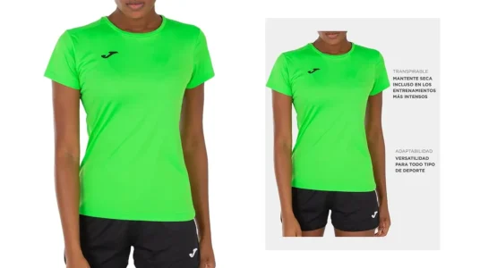 camiseta técnica Joma verde flúor mujer barata