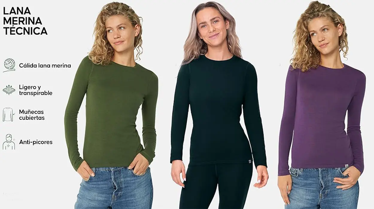 Camiseta térmica Danish Endurance de lana merina para mujer barata