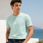 Camiseta Tommy Hilfiger Brand Love Mono Stack para hombre, color verde, talla M