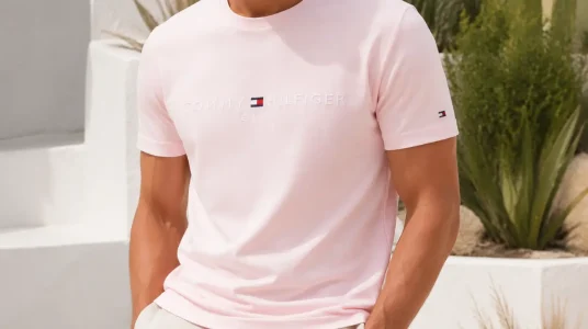 Camiseta para hombre Tommy Hilfiger Tommy Logo Mw0Mw11797 rosa