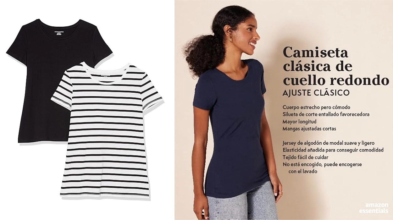 camisetas de manga corta Amazon Essentials