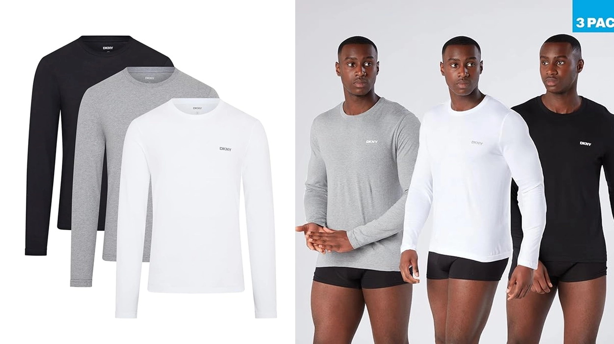 camisetas de manga larga DKNY Warriors para hombre